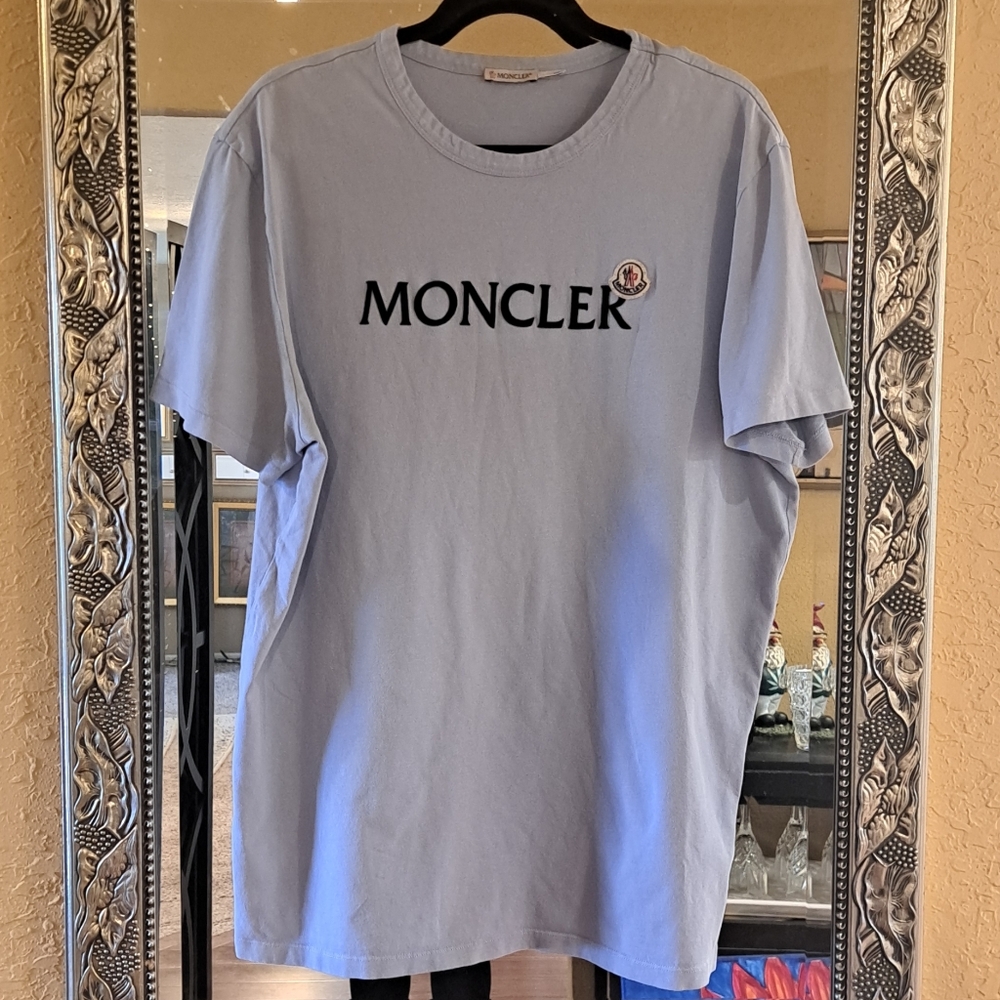 Moncler Men's Light Blue Short Sleeve Tee
